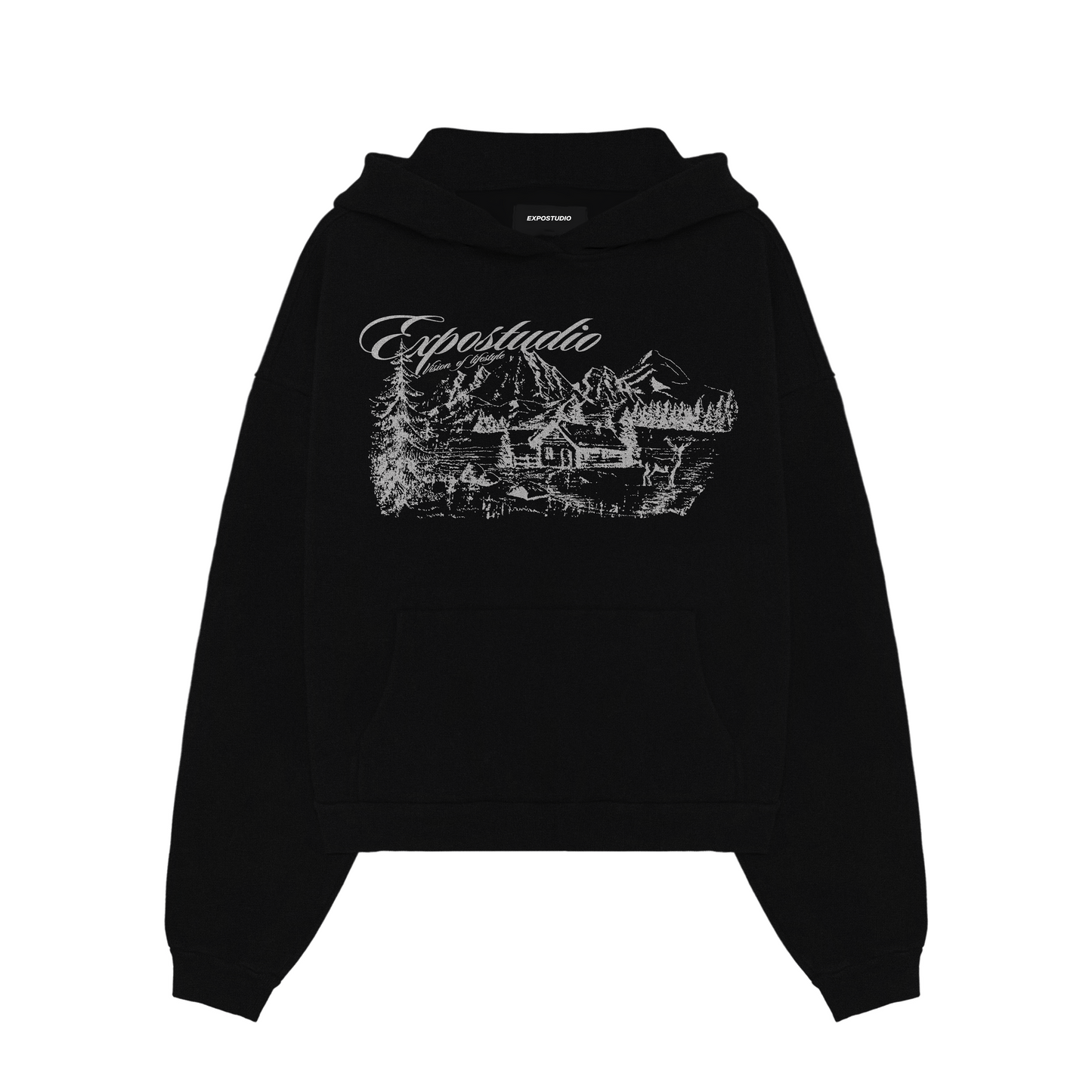 HOODIE "COTTON TOWN" (BLACK)